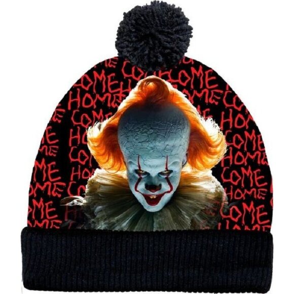 New Pennywise IT Beanie Hat Adult Winter Horror Movie Warm One Size NWT Clown - Picture 1 of 2
